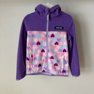 Lands' End Purple and Pink Heart Kids Jacket